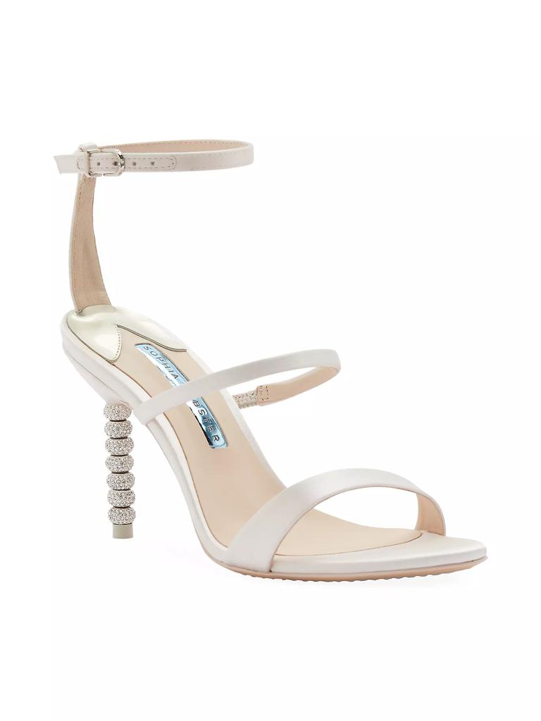 Sophia Webster Rosalind Embellished-Heel Satin Sandals