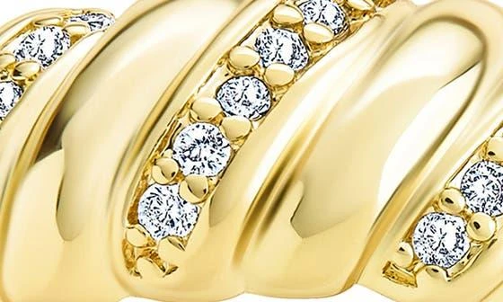 Sterling Forever Tonya Cubic Zirconia Pavé Twisted Ring 3