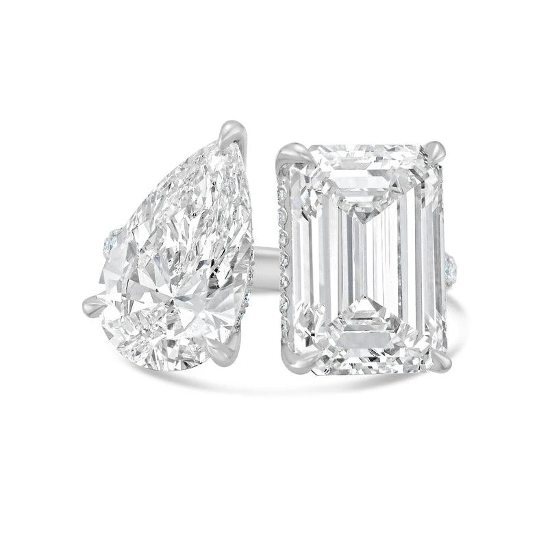 Diana M Jewels PLATINUM 2 STONE LAB GROWN DIAMOND FASHION RING WEIGHING 6.00 CTS TW