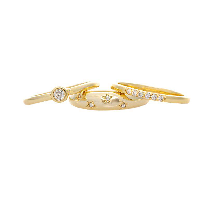 Rivka Friedman Stackable Polished Cubic Zirconia Accent Ring Set