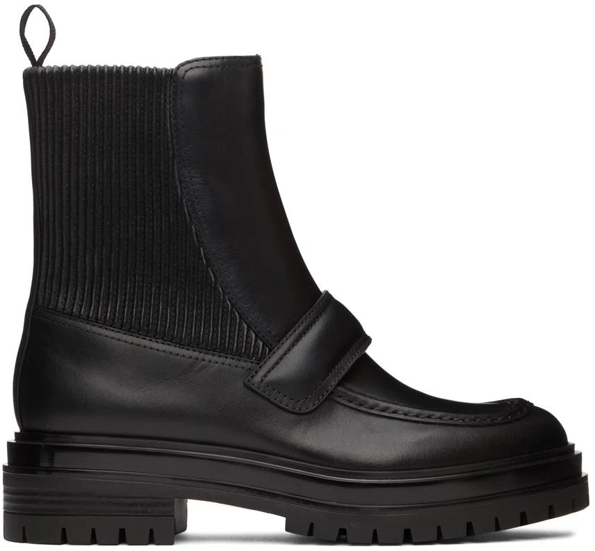 Gianvito Rossi Black Leather Berck Boots 1