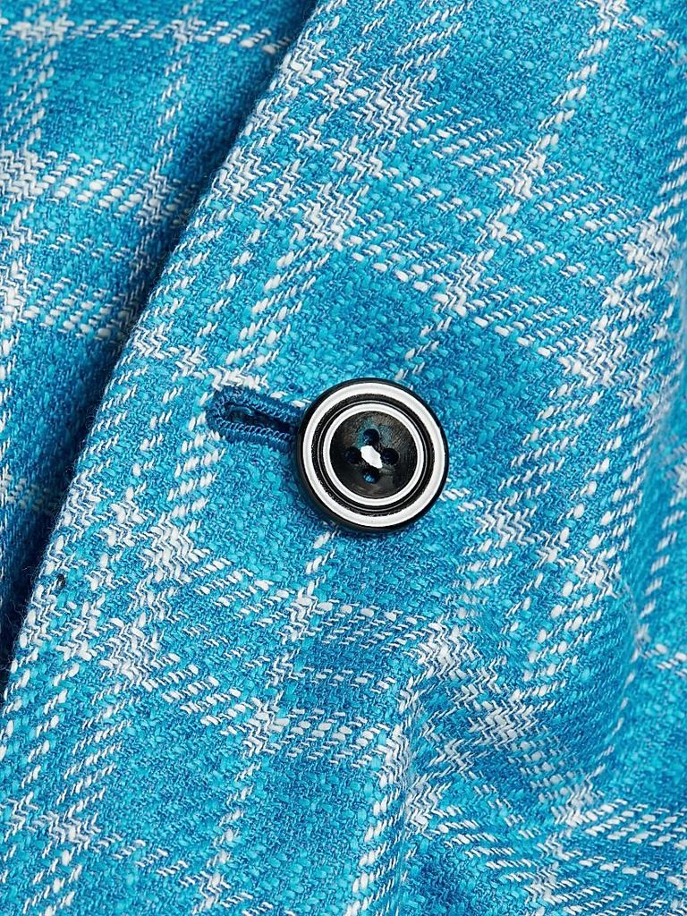 Kiton Plaid Silk-Blend Three-Button Sport Coat 7