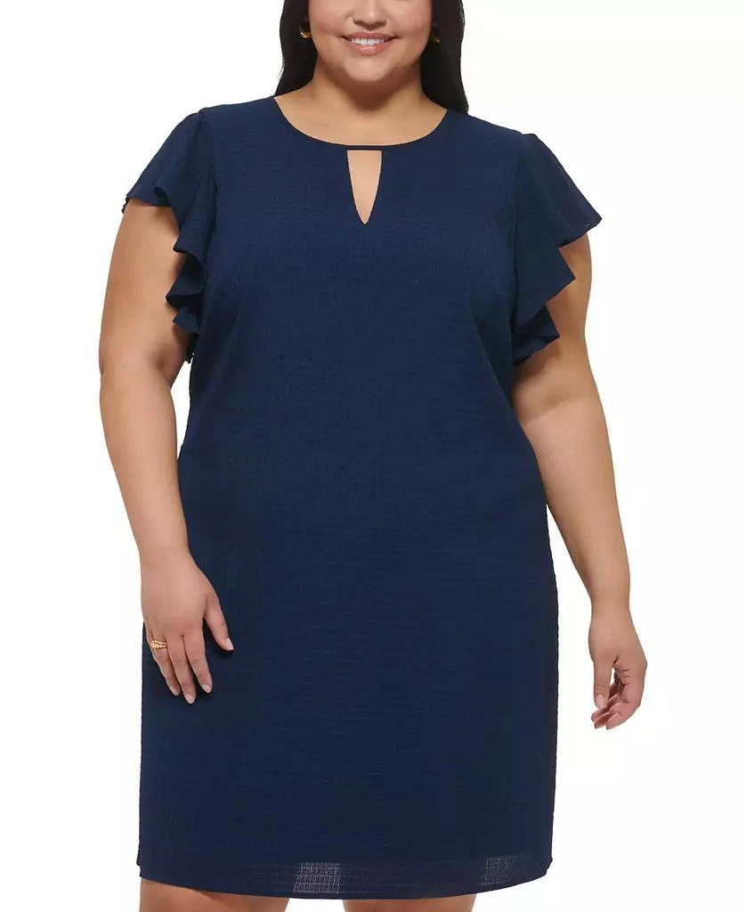 Jessica Howard Plus Size Seersucker Keyhole A-Line Dress 4