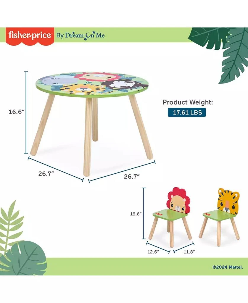Dream On Me Fisher Price Animal Kingdom Table 
Chair in Jungle Print 5