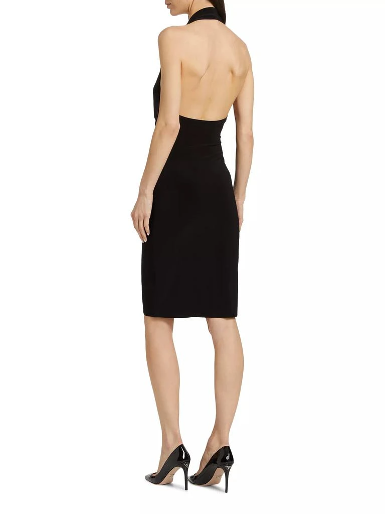 Norma Kamali Tie-Front Jersey Knee-Length Dress 5