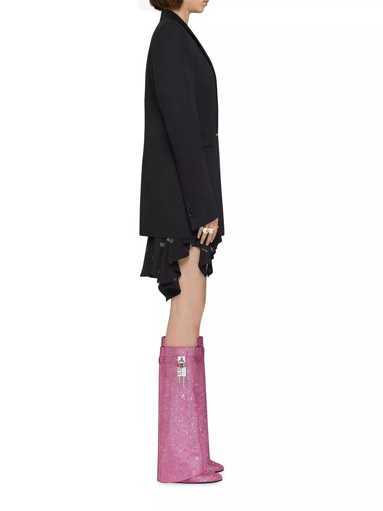 Givenchy Shark Lock Boots Wide Fit In Satin With Strass