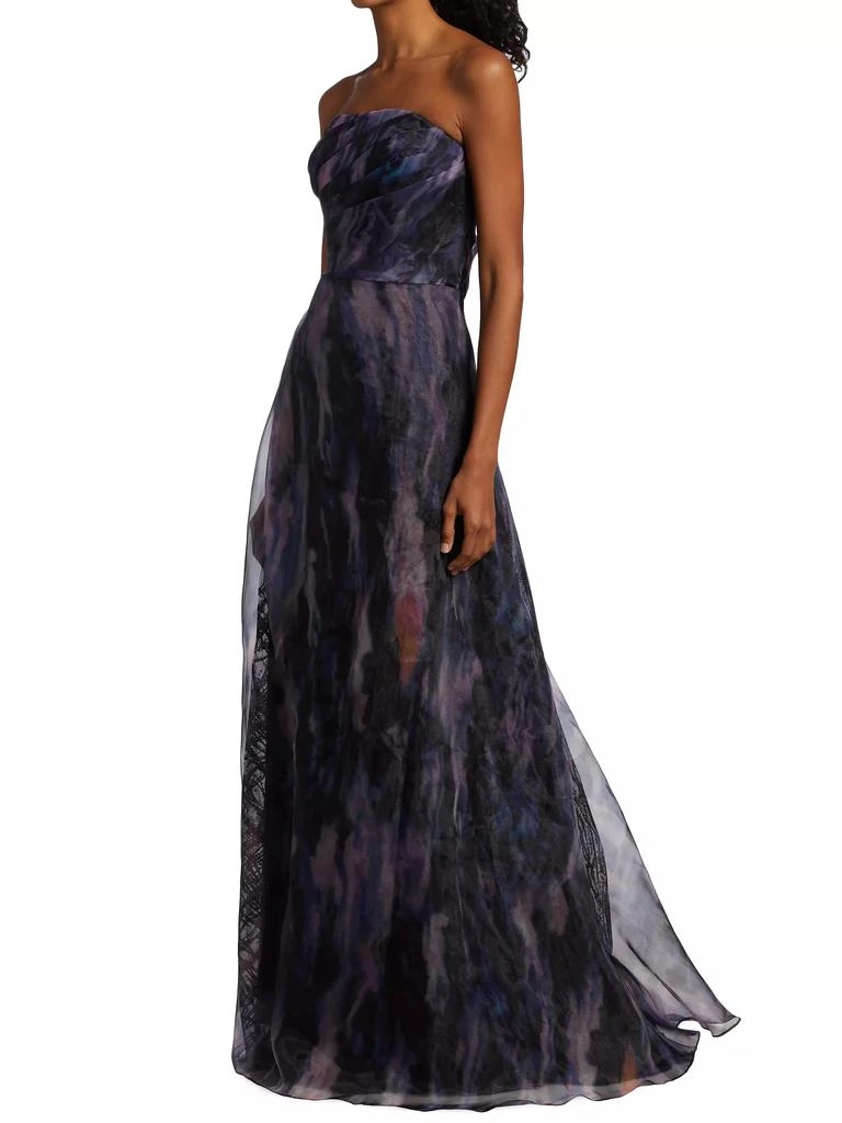 Rene Ruiz Collection Printed Organza Strapless Gown 2