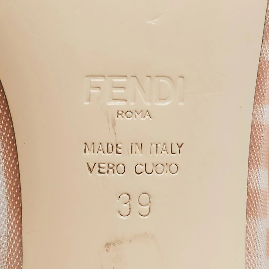 Fendi Fendi Light Pink/Brown Zucca Mesh and Leather Colibri Pumps Size 39 8