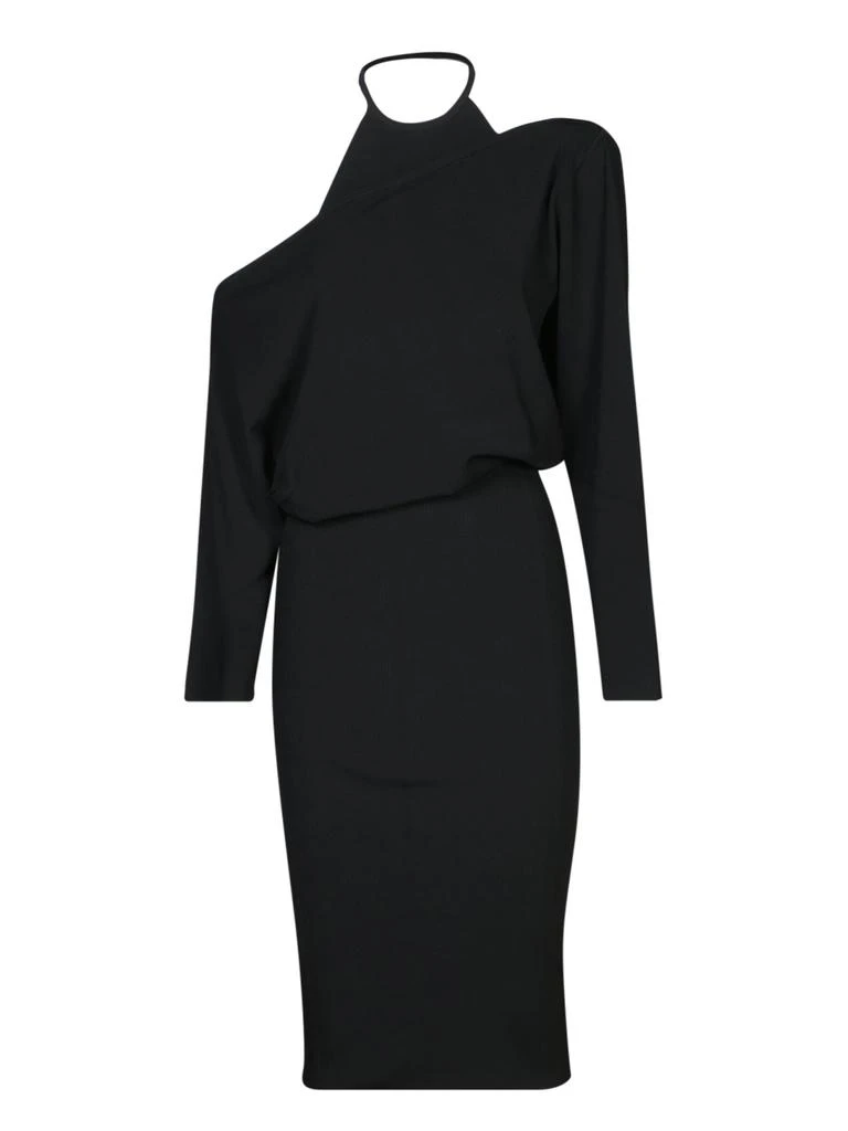 Moschino Jeans Moschino Jeans Asymmetrical Neckline Midi Dress 1