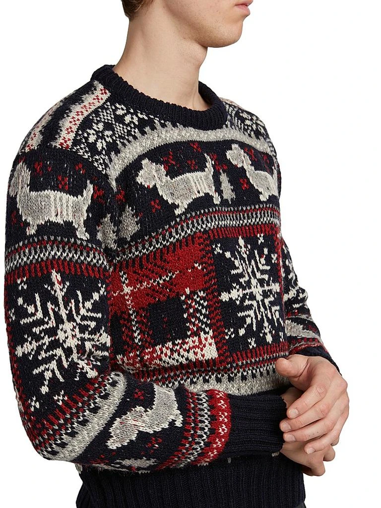 Thom Browne Holiday Hector Fair Isle Jacquard Wool-Mohair Sweater 6