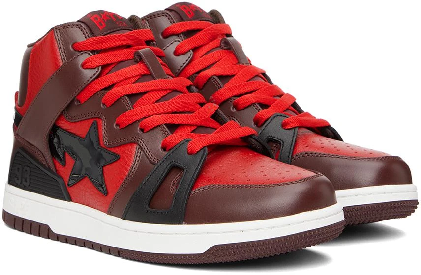Bape Red & Brown Sta 93 Hi Sneakers 4
