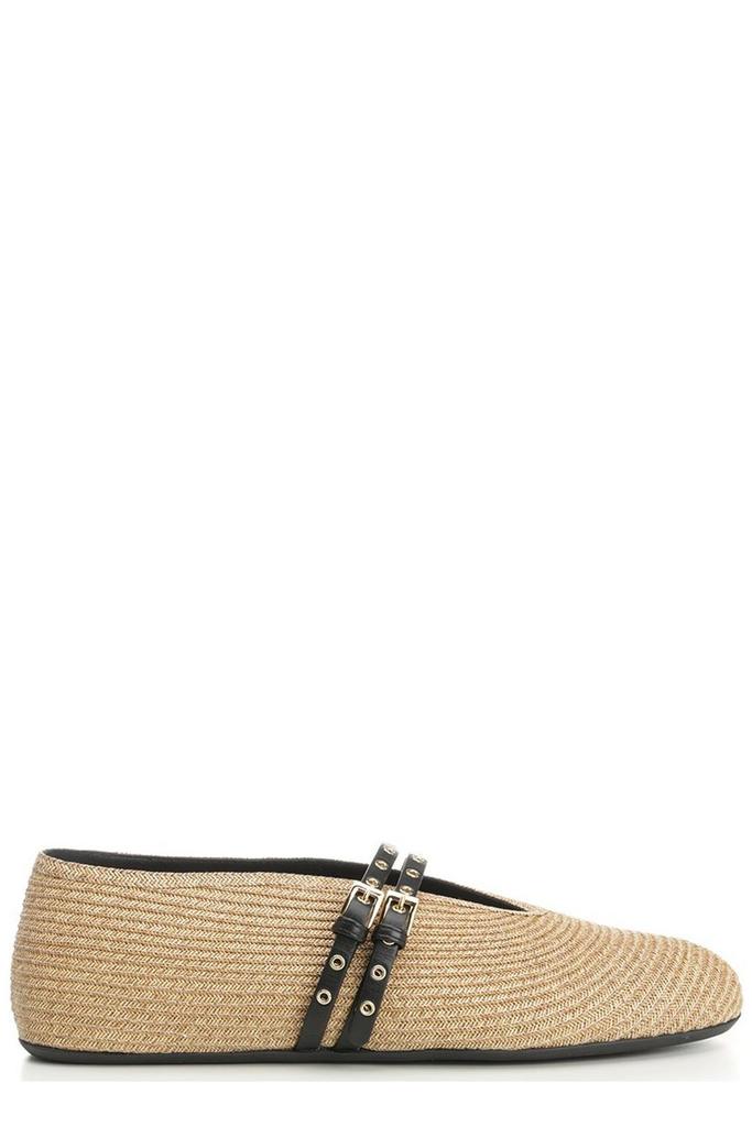 【関税込み】ALAIA ゴールド Braided Goatskin フラットシューズ Alaïa Gold Braided Goatskin Ballerina Flats - Shoes