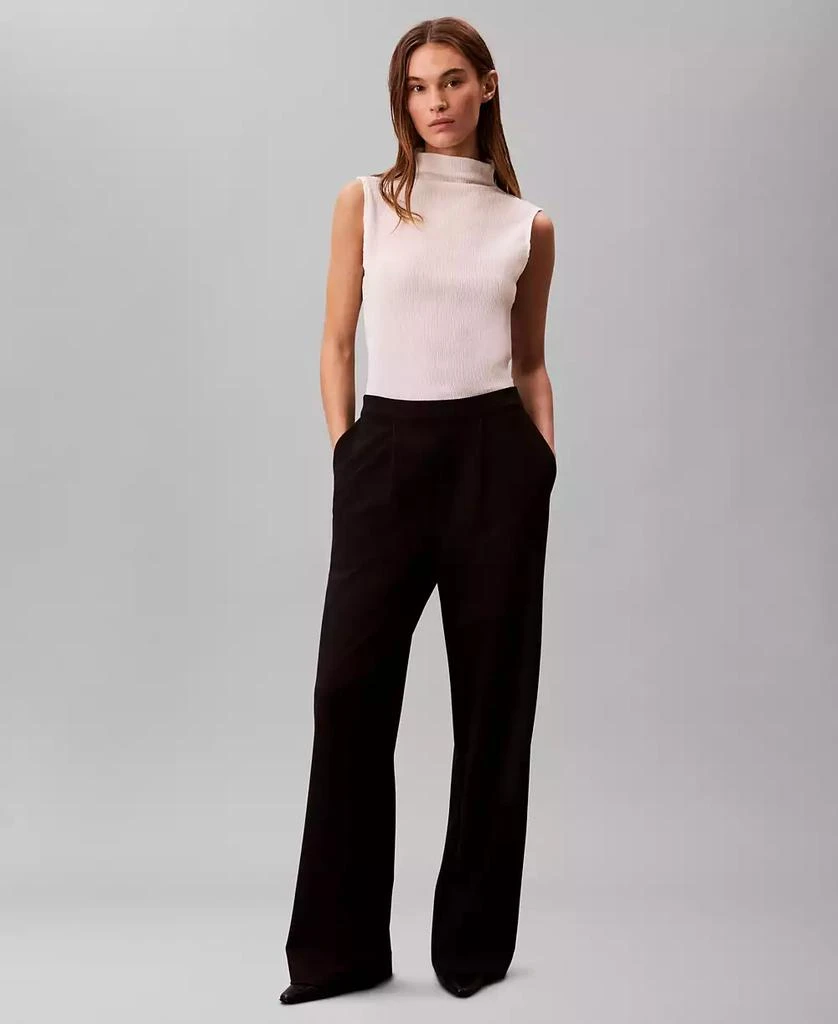 Calvin Klein Women
s Ponte High Rise Wide Leg Pants 5