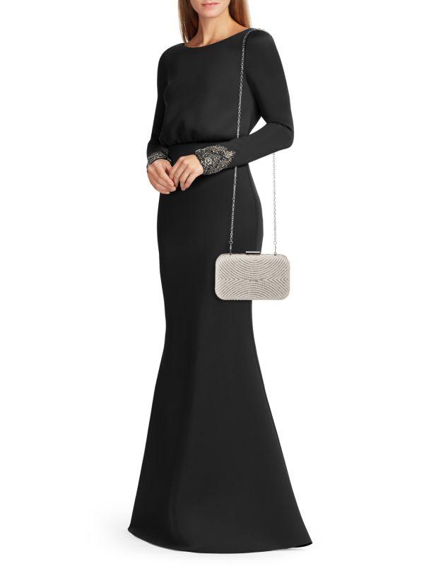 La Regale Faux Pearl & Faux Crystal Embellished Clutch