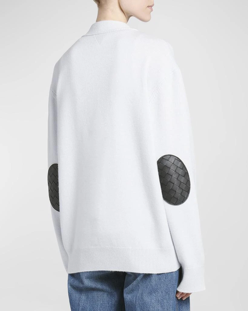 Bottega Veneta Classic Cashmere Cardigan with Intrec Patches 3