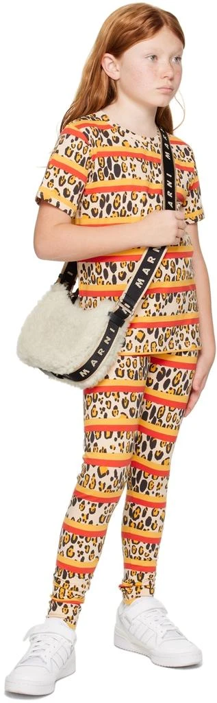 Mini Rodini Kids Beige Leopard Stripe T-Shirt 4