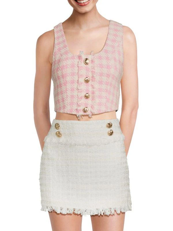Walter Baker Ida Houndstooth Crop Top 1
