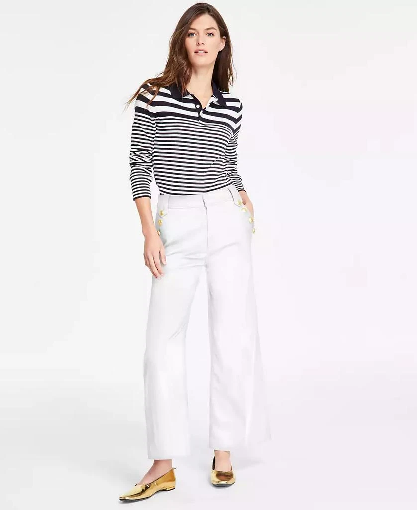Nautica Jeans Women's Solid Wide-Leg Sailor Pants 1