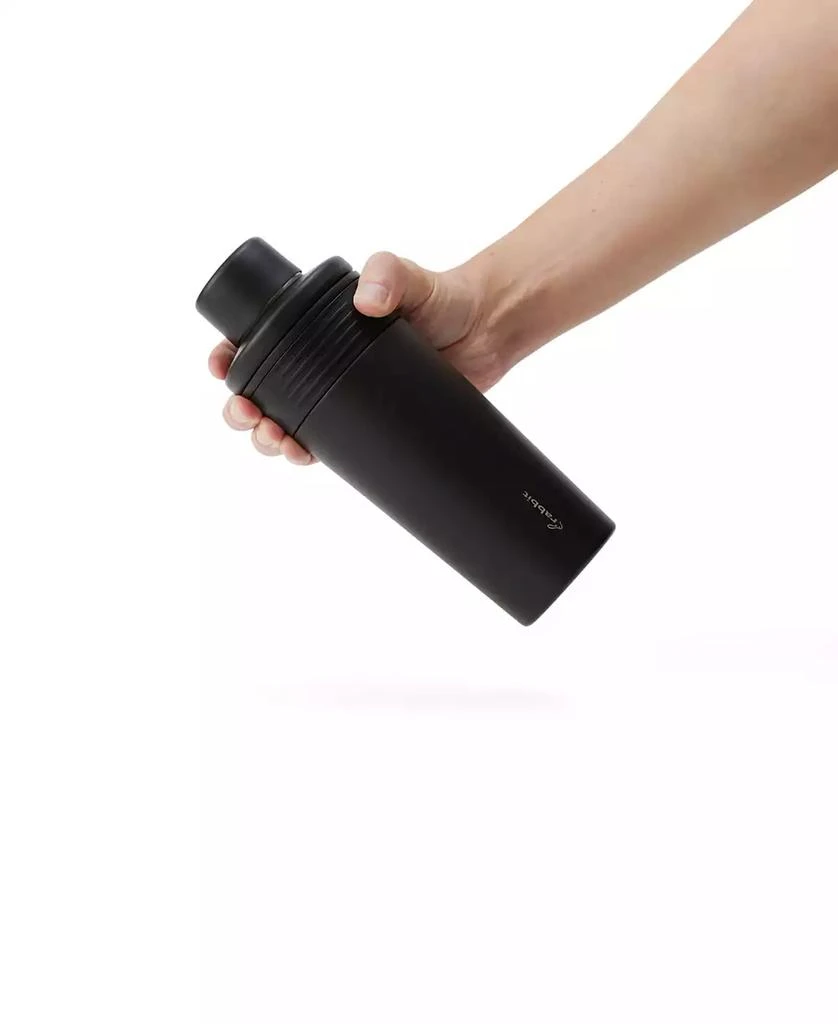 Rabbit 18 oz Stainless Steel Cocktail Shaker, Multi-Use Stainless Steel Topper with 1.5 oz  shot Cap and Strainer 10