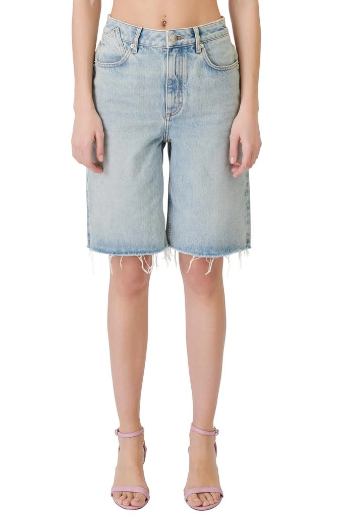 Maje Perle Cutoff Denim Bermuda Shorts