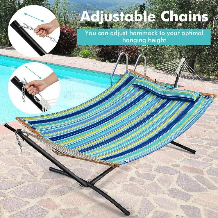 Hivvago Patio Hammock Foldable Portable Swing Chair Bed with Detachable Pillow 3