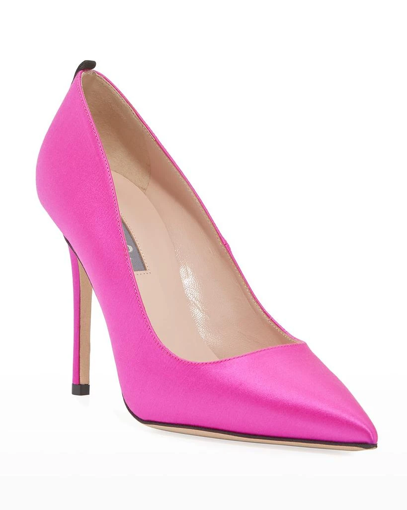 SJP by Sarah Jessica Parker Fawn Satin Pointed-Toe 100mm Pumps 2