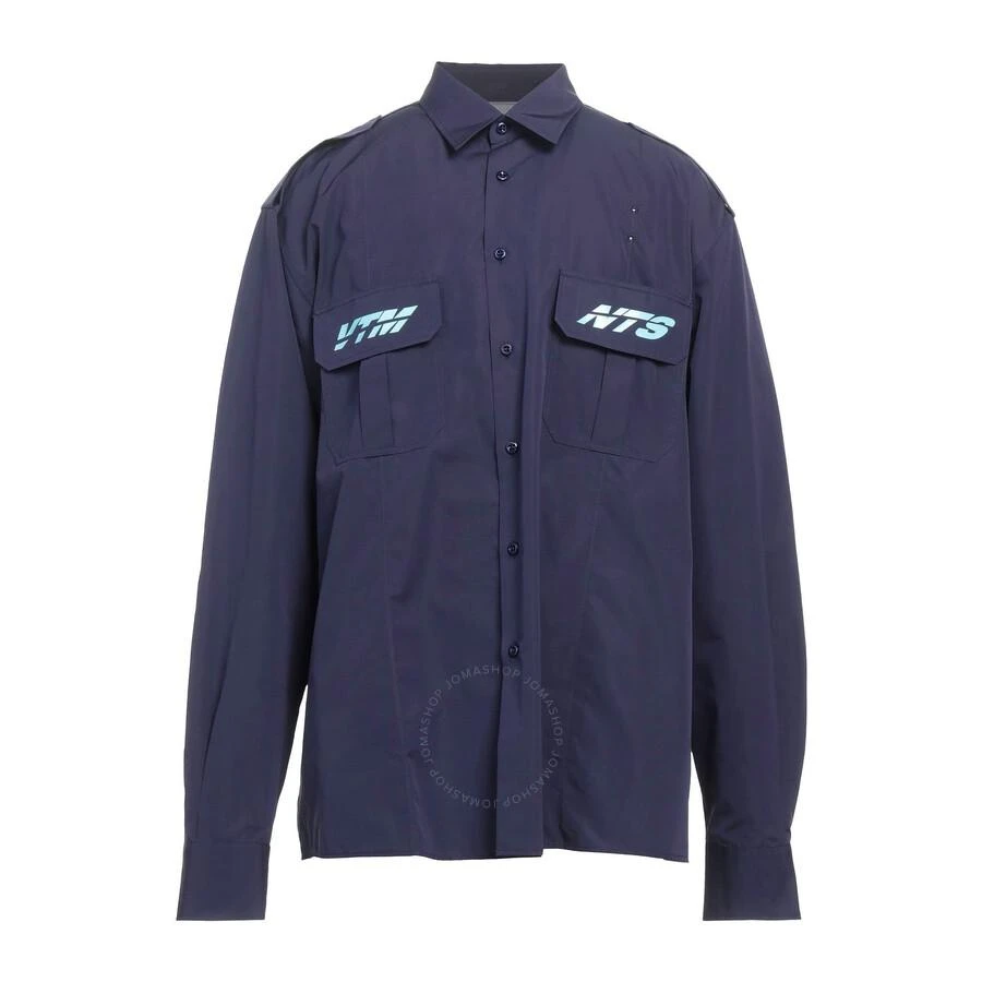 VTMNTS Men's Navy Blue Military-Style Police Shirt 1