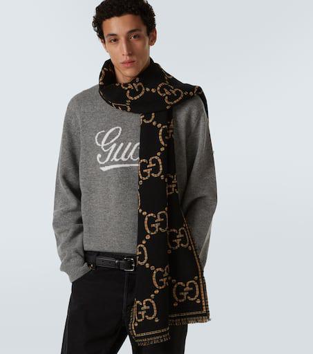 Gucci GG wool jacquard scarf