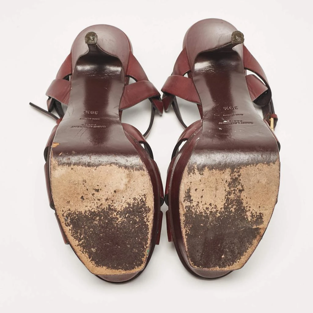 Yves Saint Laurent Saint Laurent Burgundy Leather Tribute Platform Sandals Size 39.5 6