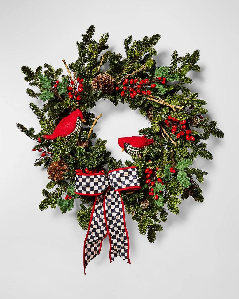 MacKenzie-Childs Cozy Christmas Cardinal Wreath 1