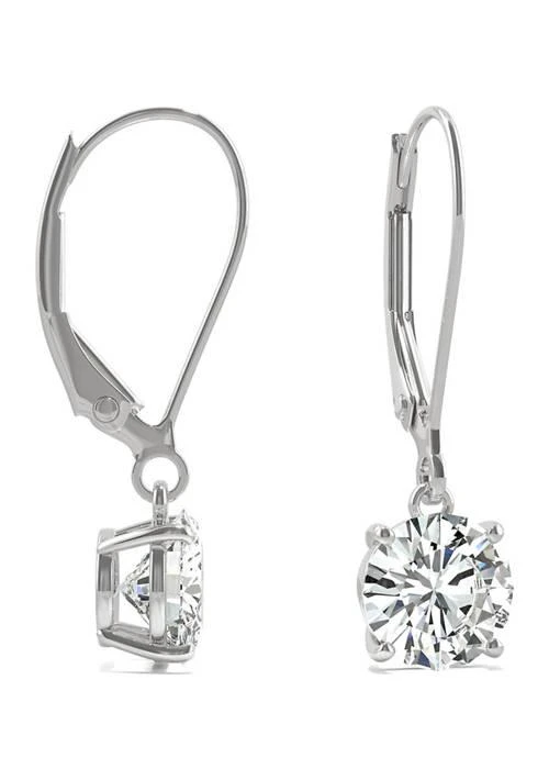 Charles 
Colvard 1-5/8 ct. t.w. Lab Created Moissanite Lever Back Earrings in 14k White Gold 2