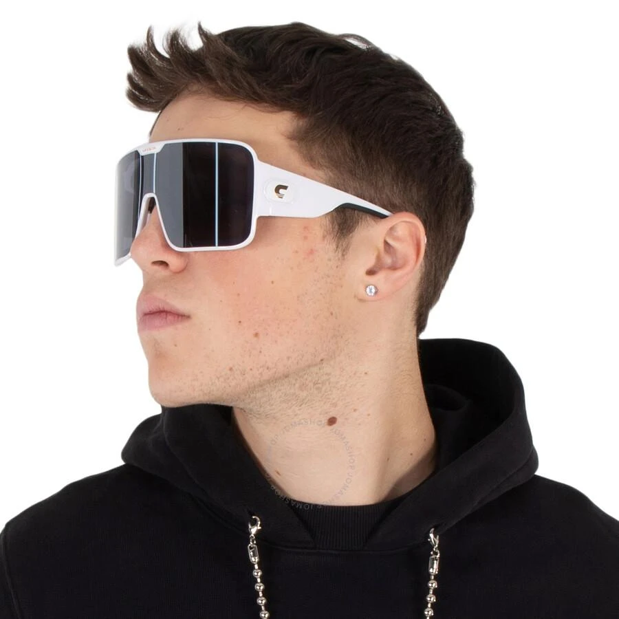 Carrera Silver Mirror Shield Unisex Sunglasses FLAGLAB 15 0VK6/T4 99 2
