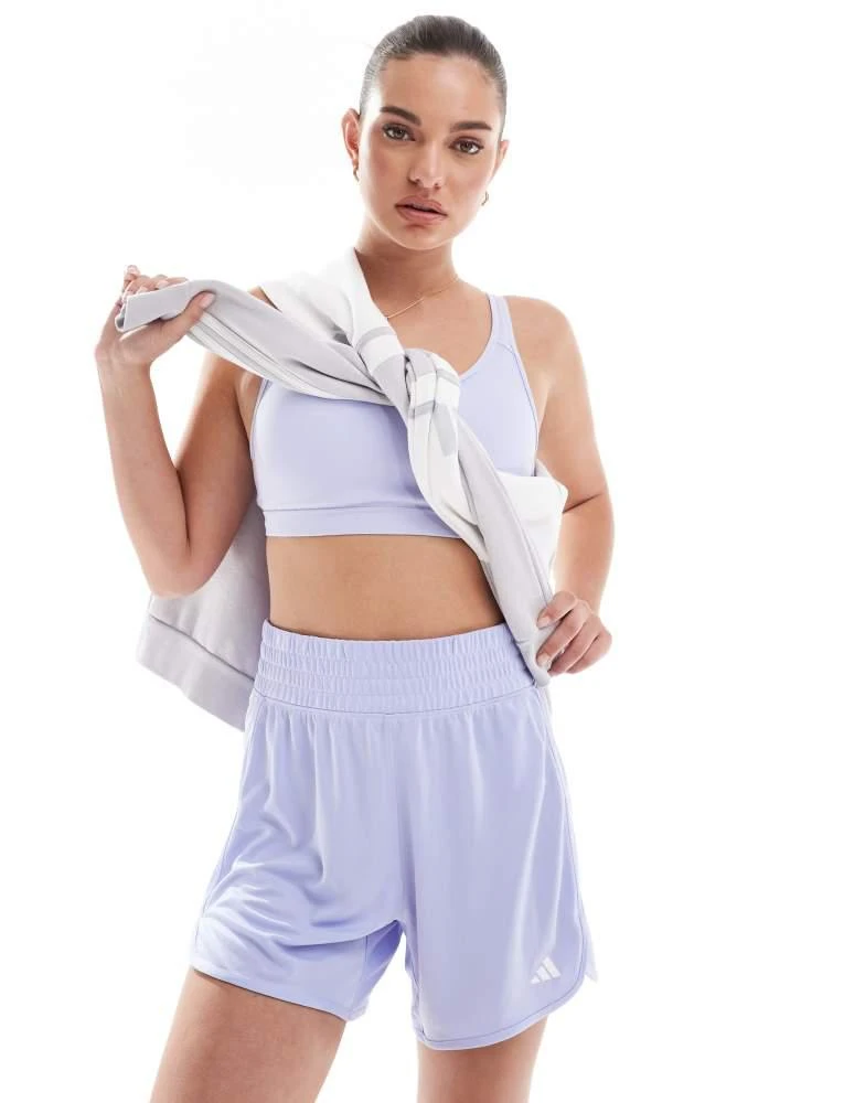 Adidas adidas Performance pacer essentials knit high-rise shorts in purple 5