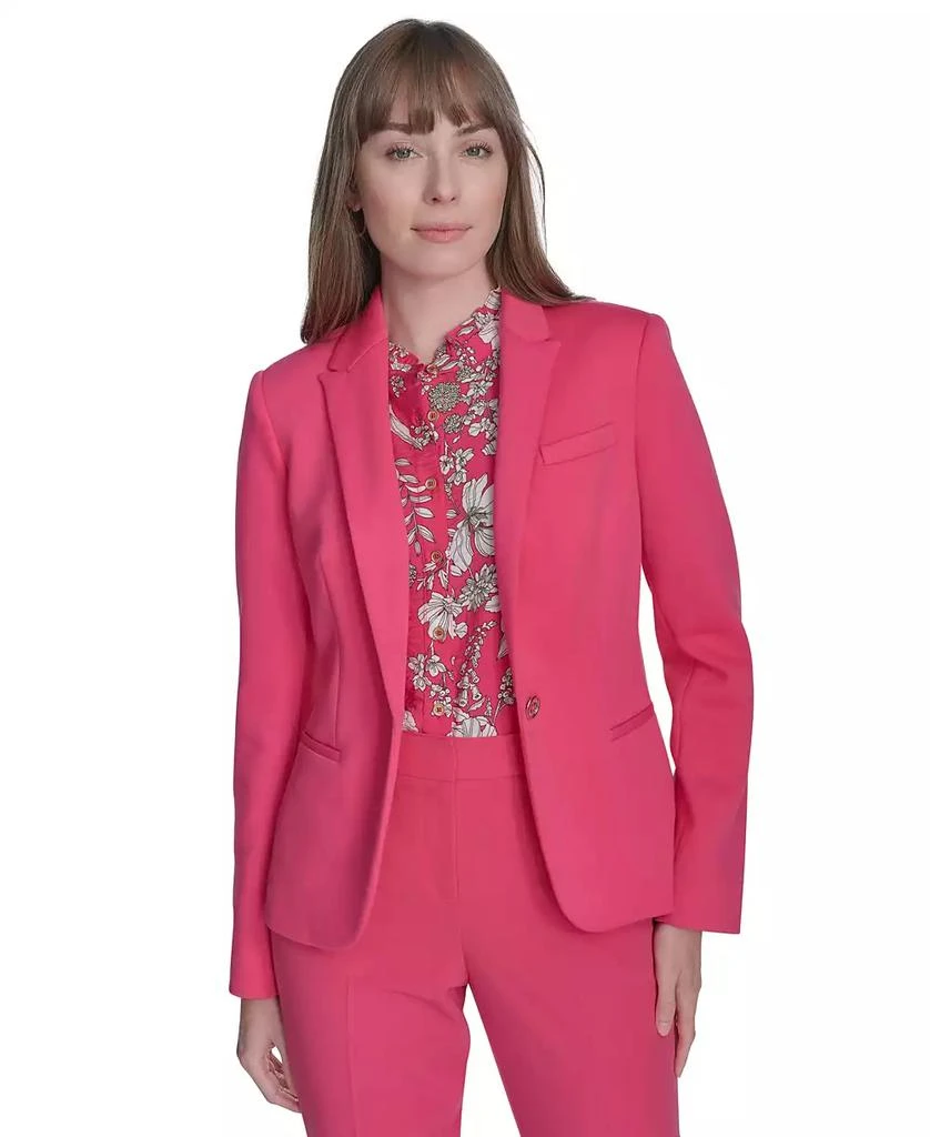 Tommy Hilfiger Women's Scuba Peak-Lapel Long-Sleeve Blazer 3