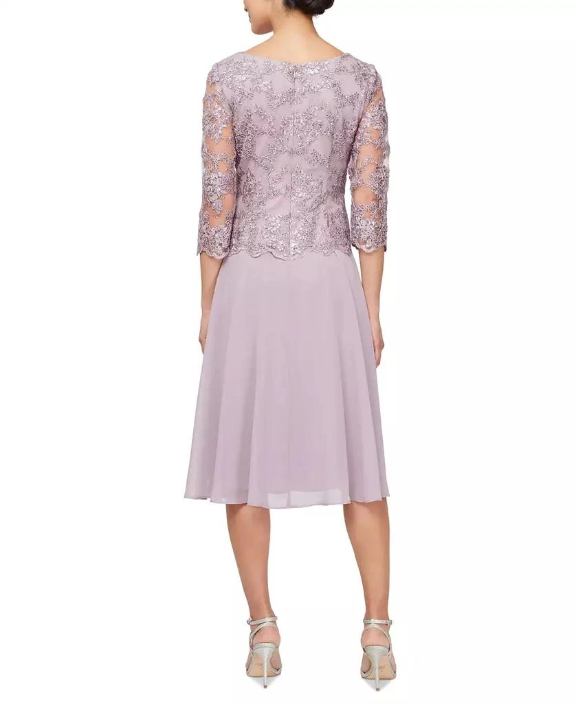 Alex Evenings Women's Layered Embellished Lace-Bodice Dress 2