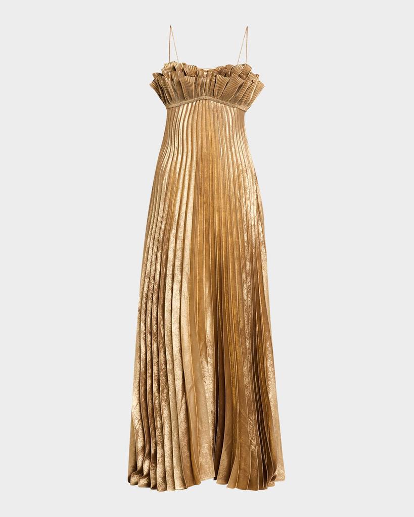 Acler Sanna Pleated Metallic Dress