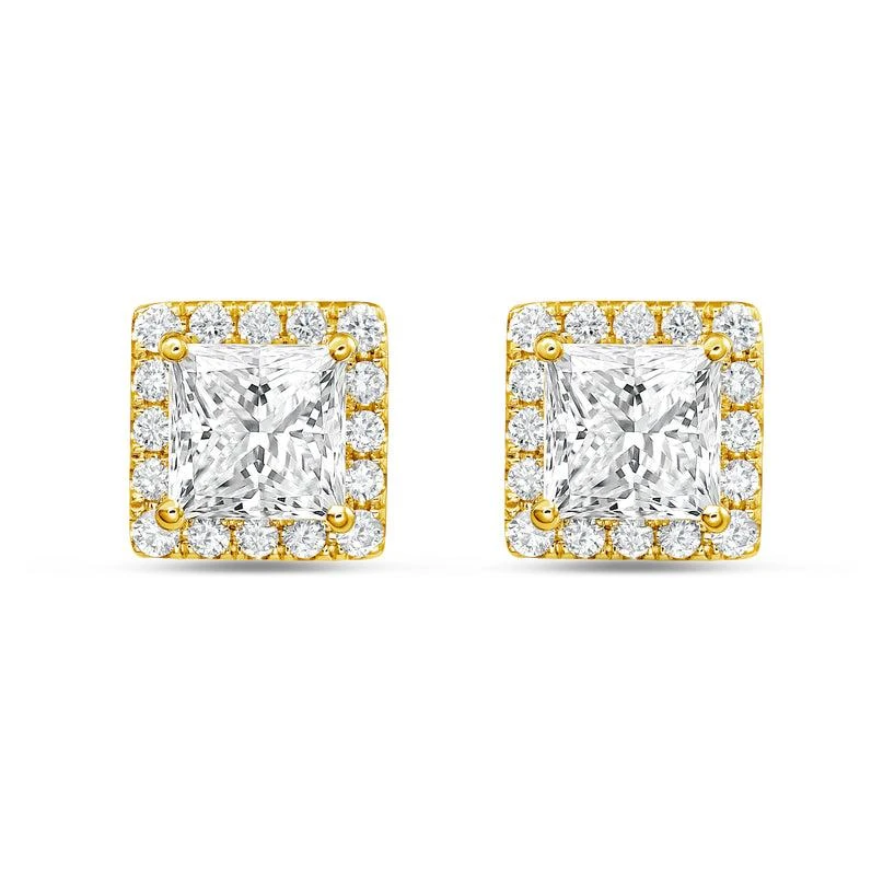Diana M Jewels 14KT YELLOW GOLD LAB GROWN FASHION EARRINGS WEIGHING 10.00 CTS TW