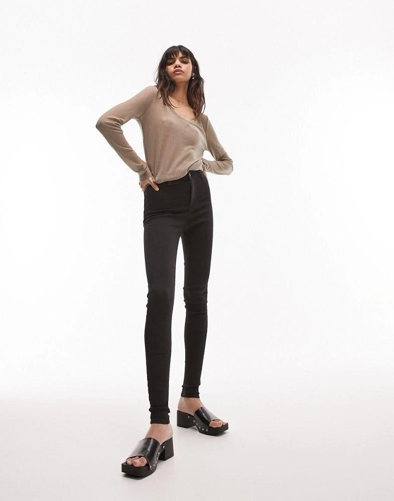 Topshop Topshop high rise Joni jeans in black 5