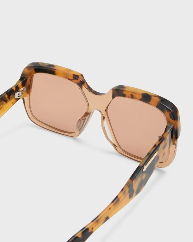 KAREN WALKER Beveled Two-Tone Acetate Square Sunglasses 4