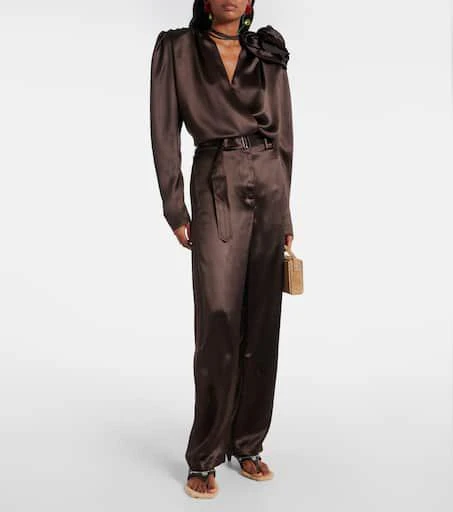 Magda Butrym Shearling-trimmed leather sandals 3