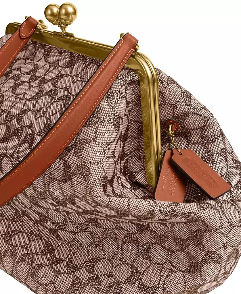 Coach Kisslock Large Crystal Signature Jacquard Frame Bag 9