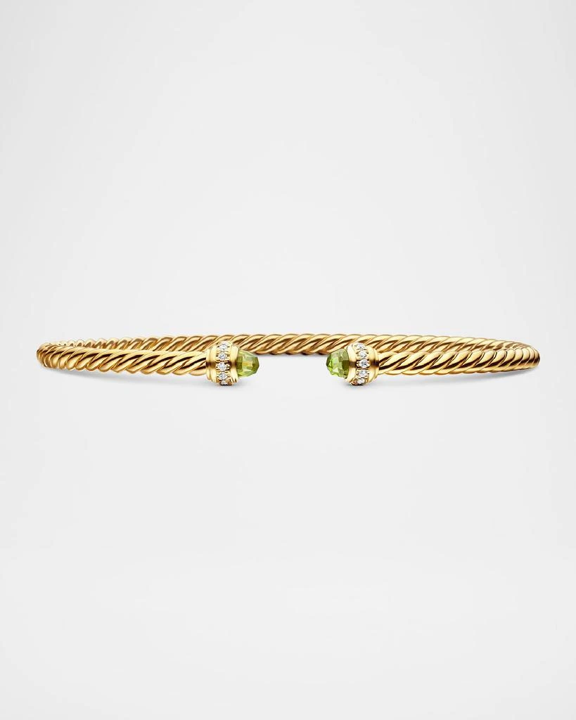 David Yurman Cablespira Bracelet with Gemstone in 18K Gold, 3mm