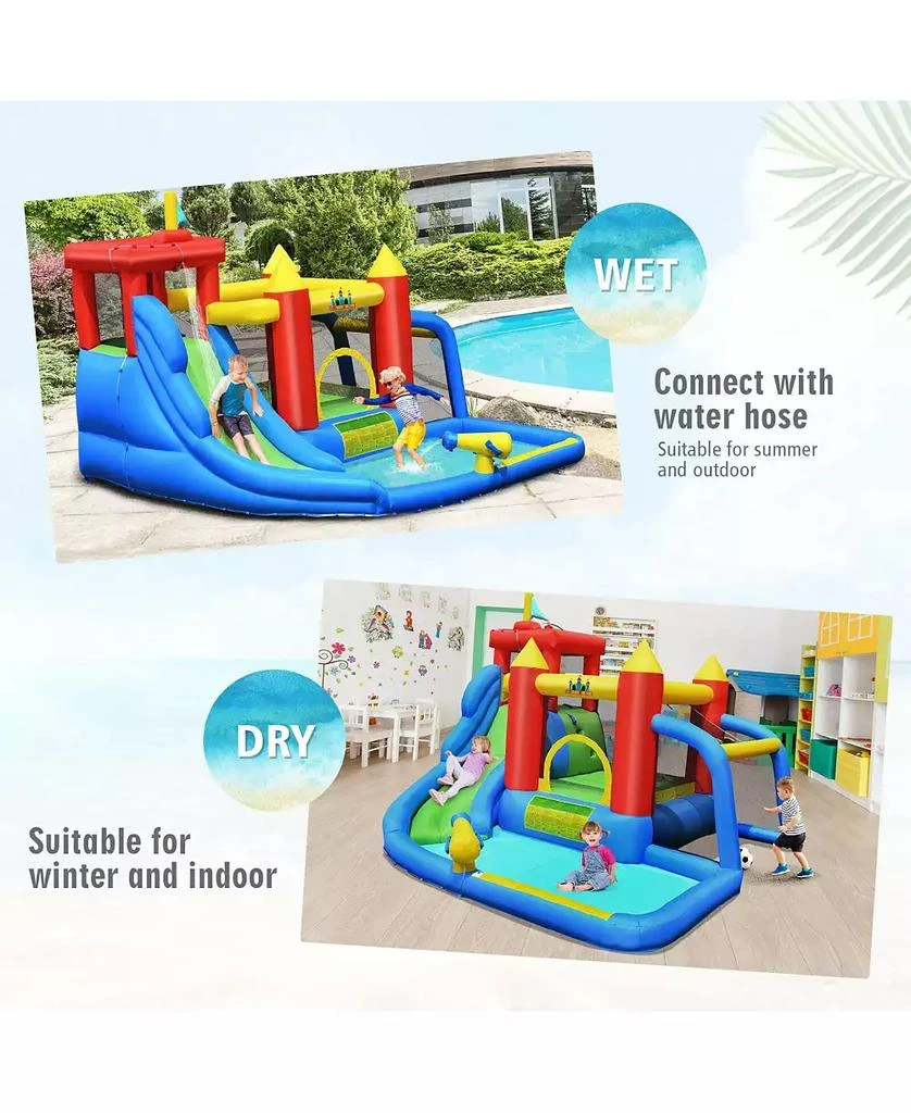 Mecale Inflatable Bouncer Bounce House with Water Slide Splash Pool without Blower 7