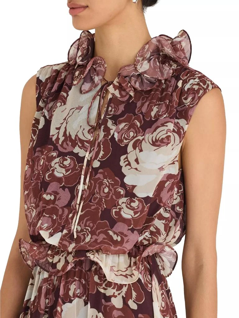 Rebecca Taylor Sarita Chiffon Ruffled Midi-Dress 5