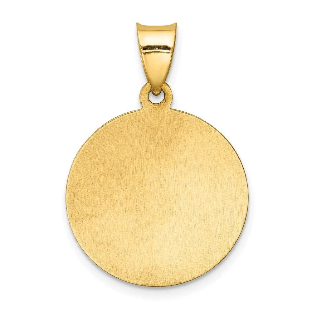 Diamond2Deal 14k Yellow Gold Polished and Satin Caridad del Cobre Medal Hollow Pendant 3