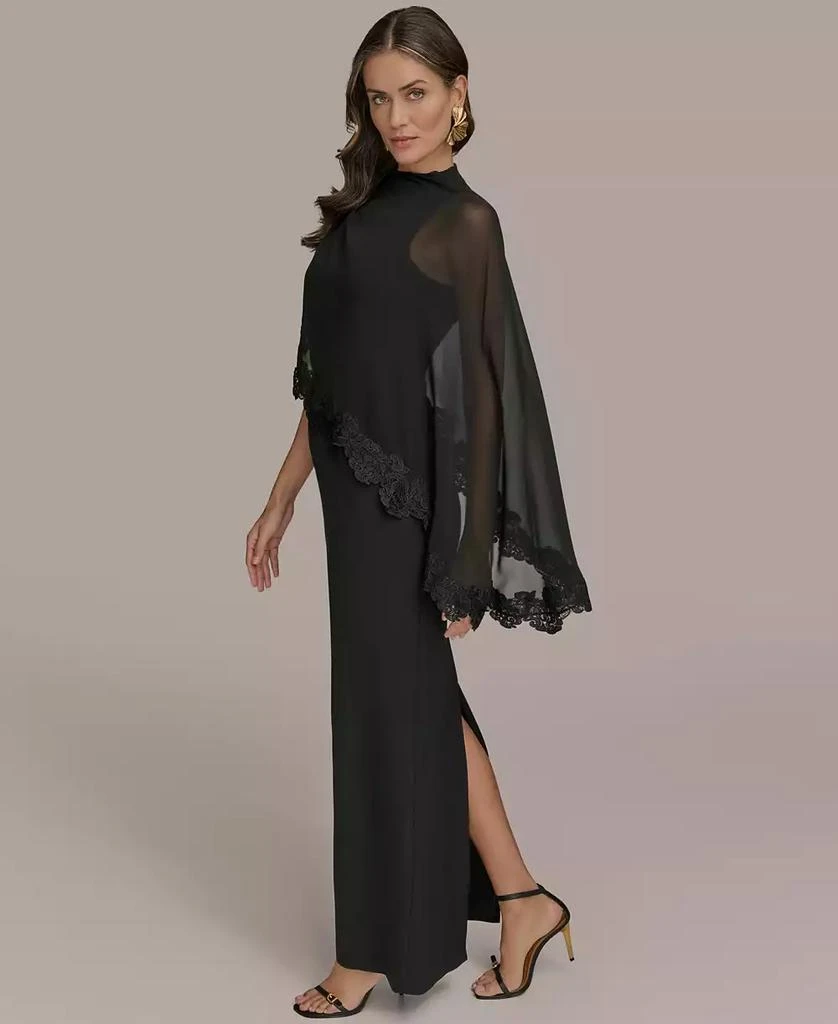 Donna Karan Women's Chiffon-Cape-Overlay Gown 4