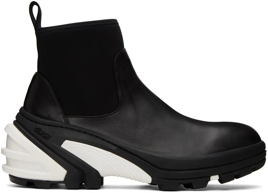 1017 ALYX 9SM Black Leather Mid Chelsea Boots 1