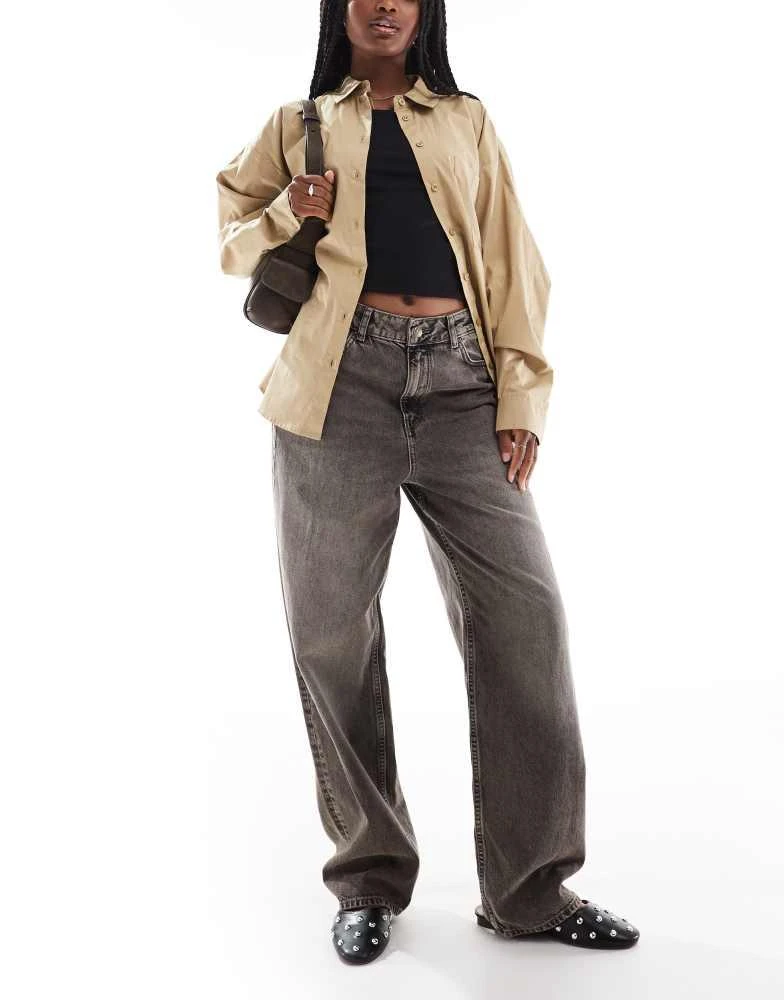 JJXX JJXX Erin baggy mid rise jeans in grey wash 1