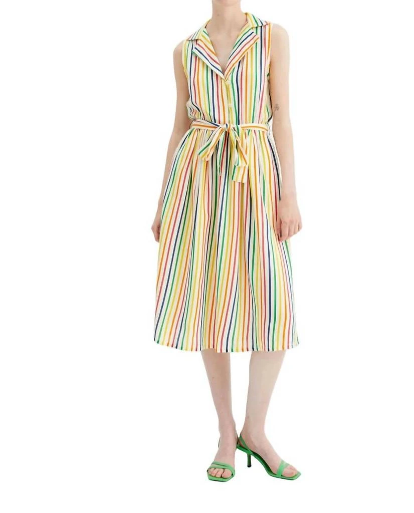 Compania Fantastica Retro Rainbow Dress In Multi 1