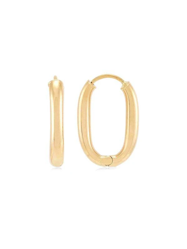 Saks Fifth Avenue 14K Yellow Gold Oval Hoop Earrings 3